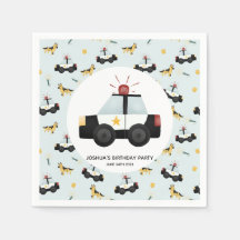 Boys Cute Blue Police Car Toddler Happy Birthday