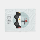 Boys Cute Blue Police Cartoon Kinder Fleece Deken (Voorkant (Horizontaal))