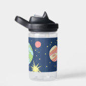 Boys Cute Blue Rocket Space Kinder School Waterfles (Rechts)