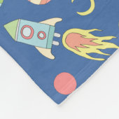 Boys Cute Blue Rocket Space Pattern en naam Fleece Deken (Hoek)