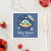 Boys Cute Blue Space Alien Baby shower Napkins Servet (Insitu)