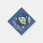 Boys Cute Blue Space Alien Baby shower Napkins Servet (Hoek)