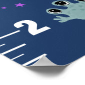 Boys Cute Blue Space Alien & Name Growth Chart Poster (Hoek)