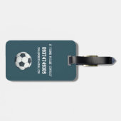 Boys Cute Blue Sports Monogram Kinder Bagagelabel (Achterkant horizontaal)