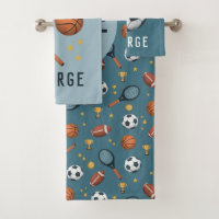 Boys Cute Blue Sports Soccer Pattern Kinder