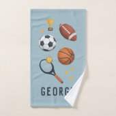 Boys Cute Blue Sports Soccer Pattern Kinder Bad Handdoek (Handdoek)
