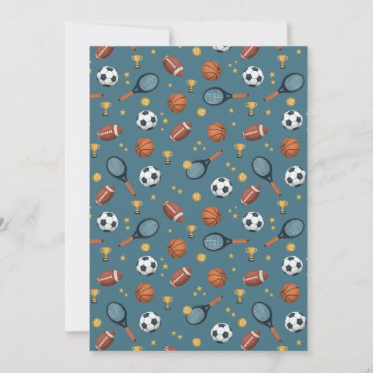 Boys Cute Blue Sports Superstar Kinder 2e verjaard Kaart (Achterkant)