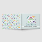 Boys Cute Blue T-Rex Dinosaur Baby shower Gastenboek (Volledig)