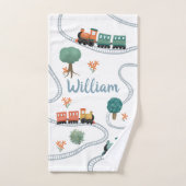 Boys Cute Blue Train Pattern Kinder Bad Handdoek (Handdoek)