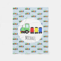 Boys Cute Blue Train Pattern met Name Kinder