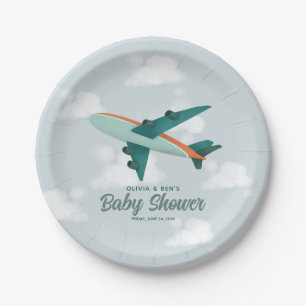 Boys Cute Blue Transport Baby shower Papieren Bordje