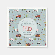 Boys Cute Blue Transport Pattern Birthday Kinder