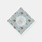 Boys Cute Blue Transport Pattern Birthday Kinder Servet (Hoek)