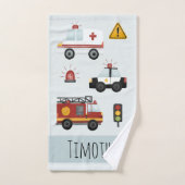 Boys Cute Blue Transport Pattern Kinder Bad Handdoek (Handdoek)