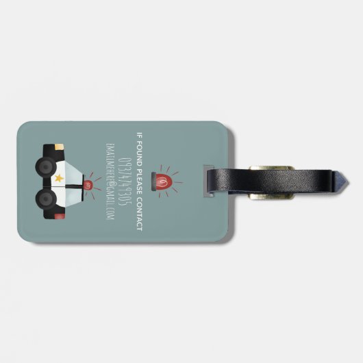 Boys Cute Blue Transport Pattern Kinder Bagagelabel (Achterkant horizontaal)