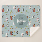 Boys Cute Blue Transport Pattern Kinder Sherpa Deken (Voorkant (horizontaal))