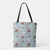 Boys Cute Blue Transport Pattern Kinder Tote Bag (Achterkant)