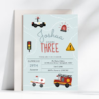 Boys Cute Blue Transport Toddler Birthday