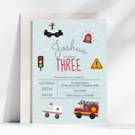 Boys Cute Blue Transport Toddler Birthday Kaart