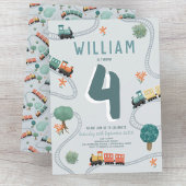 Boys Cute Blue Travel Kids Birthday Kaart