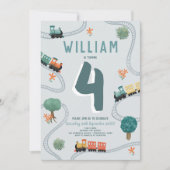 Boys Cute Blue Travel Kids Birthday Kaart (Voorkant)