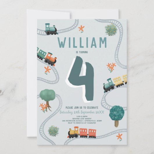 Boys Cute Blue Travel Kids Birthday Kaart (Voorkant)