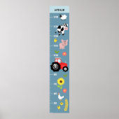 Boys Cute Boerderij Tractor CM Groeioverzicht Poster (Voorkant)