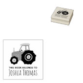 Boys Cute Boerderij Tractor Kinder Bookplate Rubberstempel (Gestempeld)