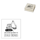 Boys Cute Bouw graafmachine Kids Boekplaat Rubberstempel (Gestempeld)