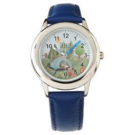 Boys Cute Camping Outdoor Forest Beer Horloge