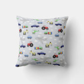 Boys Cute Car Airplane Name Baby Boy Birth Stats Kussen (Achterkant)