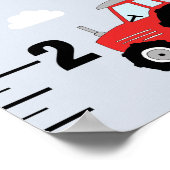Boys Cute Car Truck Tractor Transport Growth Grafi Poster (Hoek)