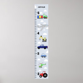 Boys Cute Car Truck Tractor Transport Growth Grafi Poster