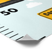 Boys Cute Construction Transport Growth Chart Poster (Hoek)