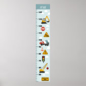 Boys Cute Construction Transport Growth Chart Poster (Voorkant)