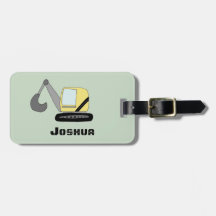 Boys Cute Digger Excavator Doodle en Name