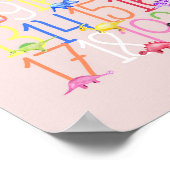 Boys Cute Dinosaur 1-20 Kinder Numbers Neursery Poster (Hoek)
