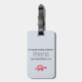 Boys Cute Dinosaur Pattern Monogram Name Kinder Bagagelabel (Achterkant verticaal)