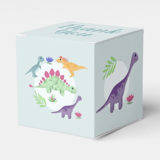 Boys Cute Dinosaur T-Rex Baby shower Bedankdoosjes (Voorkant Zijde)