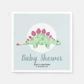 Boys Cute Elegant Blue Dinosaur Baby shower Servet (Voorkant)