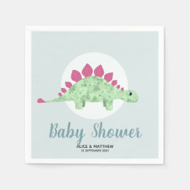 Boys Cute Elegant Blue Dinosaur Baby shower Servet