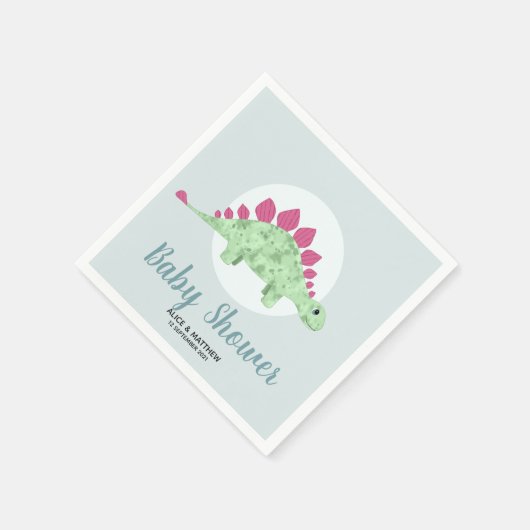 Boys Cute Elegant Blue Dinosaur Baby shower Servet (Hoek)