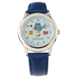 Boys Cute en Cool Blue Monster Alien Horloge