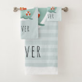 Boys Cute en Modern Blue Boat Kinder Bad Handdoek (Insitu)