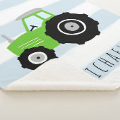 Boys Cute en Modern Green Boerderij Tractor Kinder Sherpa Deken (3/4)