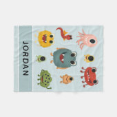 Boys Cute en Trendy Blue Monster Alien Kinder Fleece Deken (Voorkant (Horizontaal))