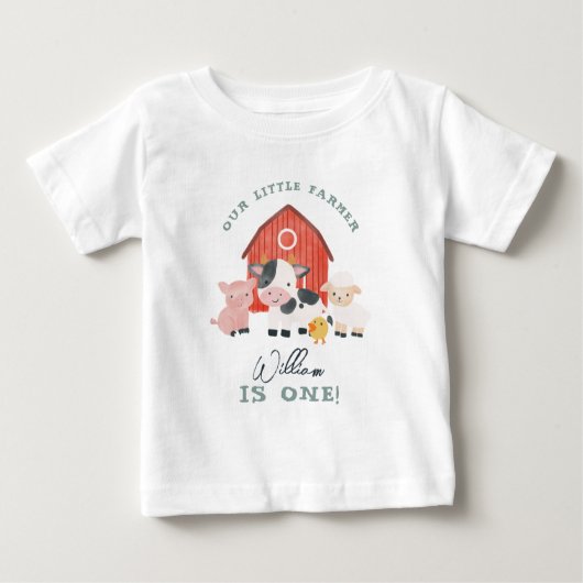Boys Cute Farm Animal Kids Birthday (Voorkant)
