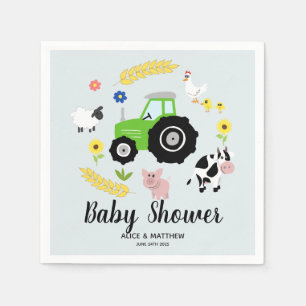 Boys Cute Farm Animals Tractor Baby shower Servet