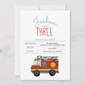 Boys Cute Fire Engine Toddler Birthday Kaart (Voorkant)