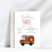 Boys Cute Fire Engine Toddler Birthday Kaart